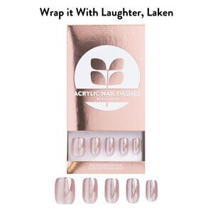 NEW Red Aspen Press-On Nails Laken Acrylic Short Squoval Glazed Neutral